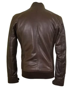 Alternative view of Brown Leather Bomber Jacket
