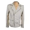 Holman's Cream Biker Leather Jacket