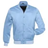 Light Blue Satin Varsity Jacket