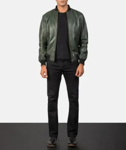 Alternative view of Shane Green Leather Bomber Jacket