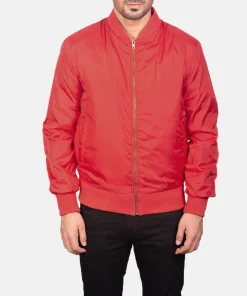 Alternative view of Zack Red Bomber Jacket