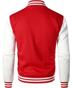 Alternative view of Red and White Varsity Jacket