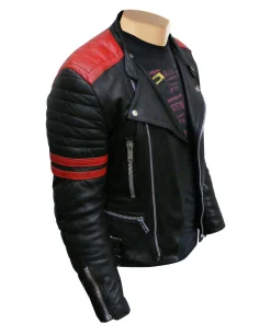 Alternative view of Rodger's Red and Black Biker Style Leather Jacket