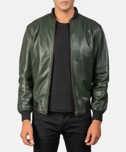 Shane Green Leather Bomber Jacket