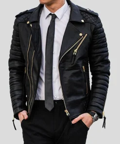 Alternative view of Beckett Black Quilted Leather Jacket