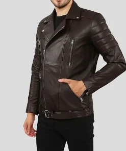 Cyro Brown Quilted Leather Jacket