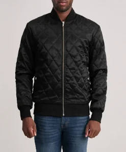 Danson Quilted Black Varsity Jacket
