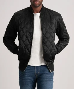 Alternative view of Danson Quilted Black Varsity Jacket