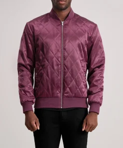 Danson Quilted Maroon Varsity Jacket