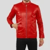 Gyles Red Quilted Leather Jacket