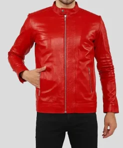Gyles Red Quilted Leather Jacket