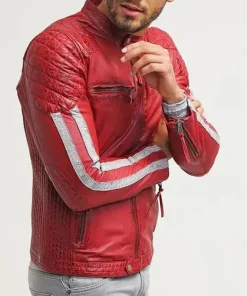 Hank Red Quilted Leather Jacket