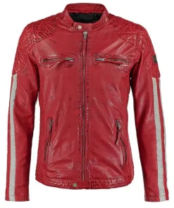 Alternative view of Hank Red Quilted Leather Jacket
