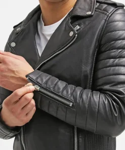 Alternative view of Harl Black Quilted Leather Jacket