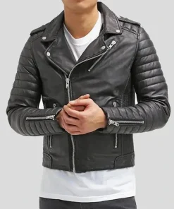 Harl Black Quilted Leather Jacket