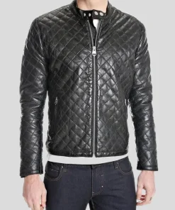 Kyler Black Quilted Leather Jacket