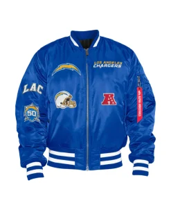 Los Angeles Chargers X Alpha X New Era MA-1 Bomber Jacket