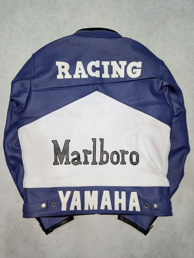 Marlboro x Yamaha Racing Blue Leather Jacket - Image 4