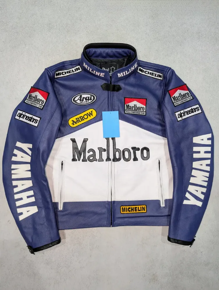 Marlboro x Yamaha Racing Blue Leather Jacket