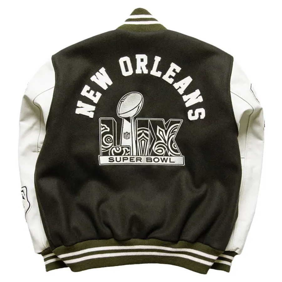 Men's Politics Olive NFL Origins Letterman Jacket - Image 3