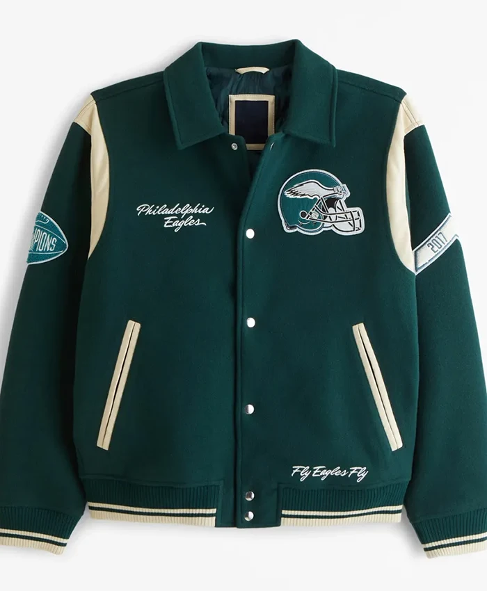 NFL Philadelphia Eagles Vintage Green Fly Varsity Jacket