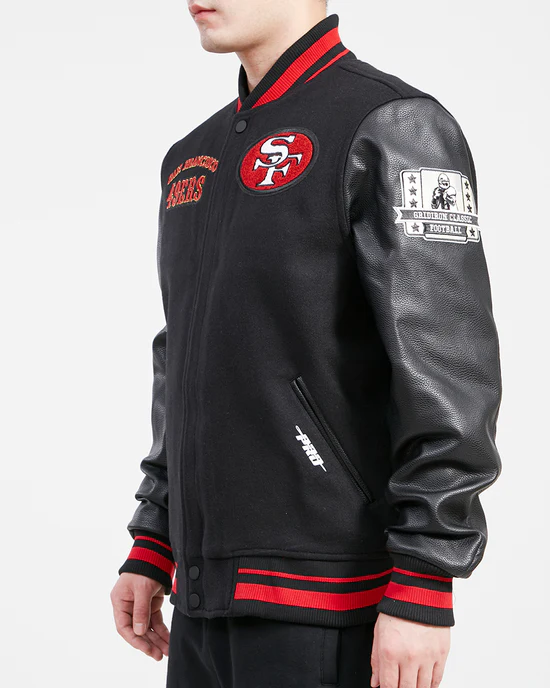 NFL San Francisco 49ers Retro Classic Wool Varsity Jacket - Image 6