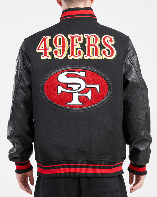 NFL San Francisco 49ers Retro Classic Wool Varsity Jacket - Image 7