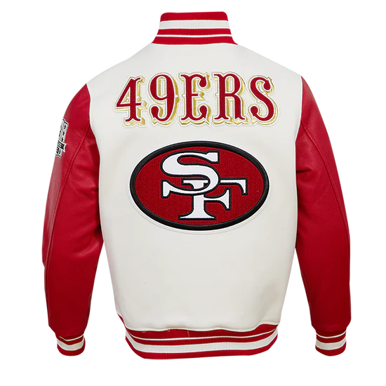 NFL San Francisco 49ers Retro Classic Wool Varsity Jacket - Image 3
