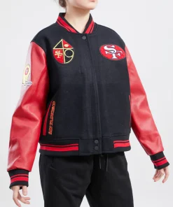 Alternative view of NFL San Francisco 49ers Retro Women’s Varsity Jacket
