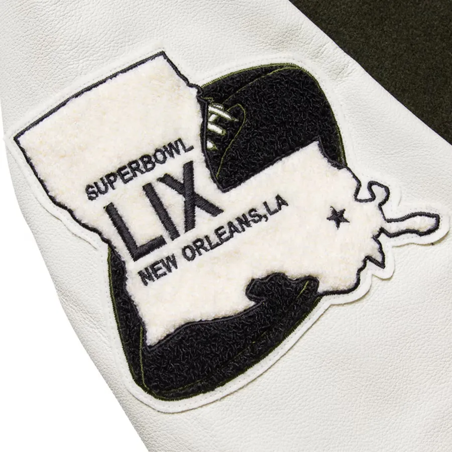 Men's Politics Olive NFL Origins Letterman Jacket - Image 4