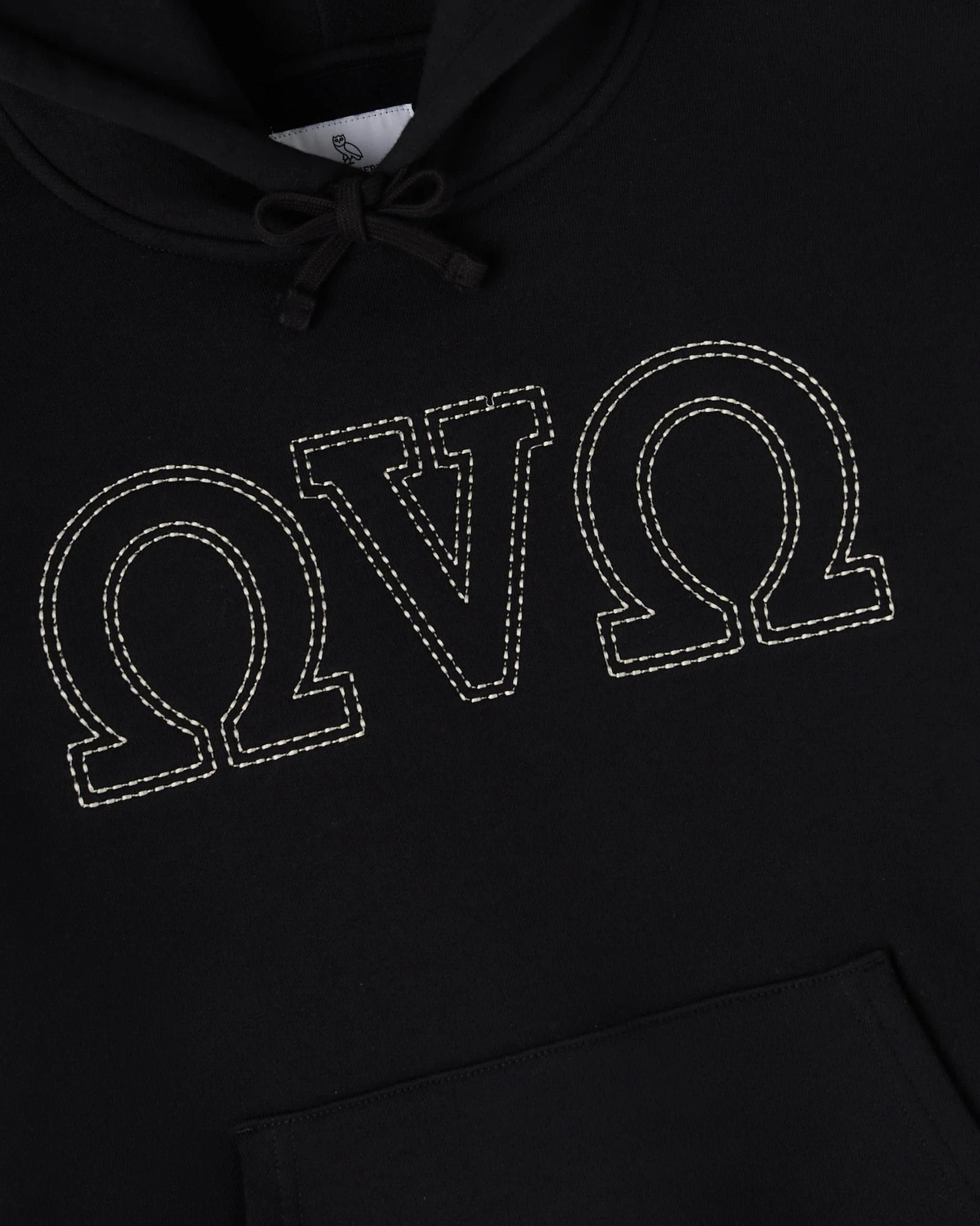 OVO-Omega-Contrast-Stitch-Black-Cotton-Hoodie