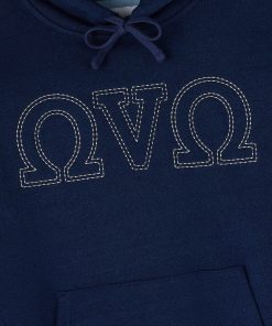 OVO-Omega-Contrast-Stitch-Fleece-Navy-Hoodie