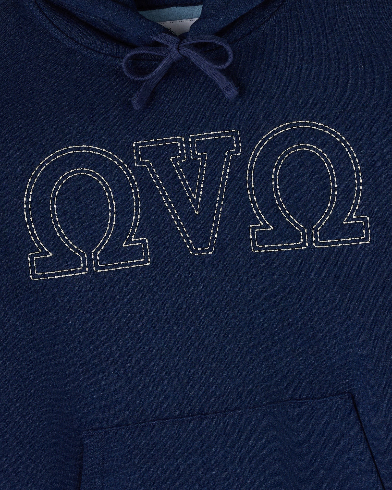 OVO-Omega-Contrast-Stitch-Fleece-Navy-Hoodie