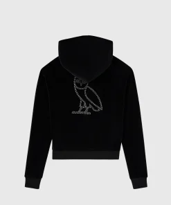 OVO-Rhinestone-Full-Zip-Black-Hoodie