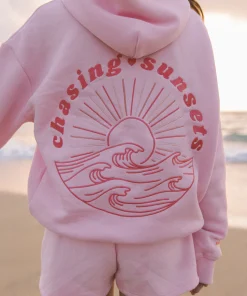 Pink-Palm-Puff-Chasing-Sunsets-Oversized-Pink-Hoodie