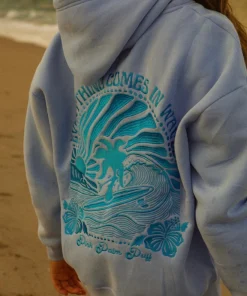 Pink-Palm-Puff-Everything-Comes-in-Waves-Blue-Hoodie