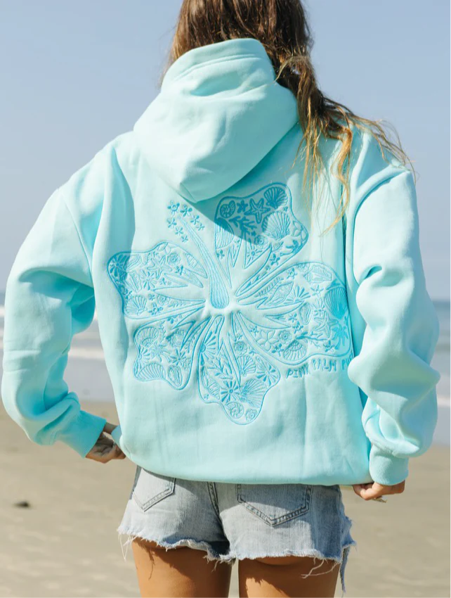 Pink-Palm-Puff-Hawaii-Hibiscus-Aquamarine-Women-Hoodie