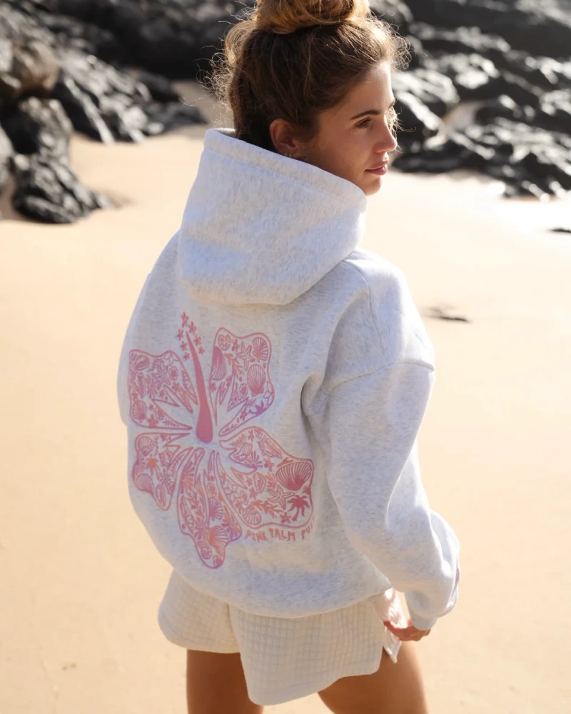 Pink-Palm-Puff-Hawaii-Hibiscus-Heather-Cloud-Hoodies