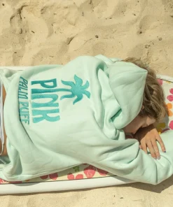 Pink-Palm-Puff-Mint-Green-Hoodie
