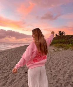 Pink-Palm-Puff-Pink-Fleece-Everything-Comes-in-Waves-Hoodies