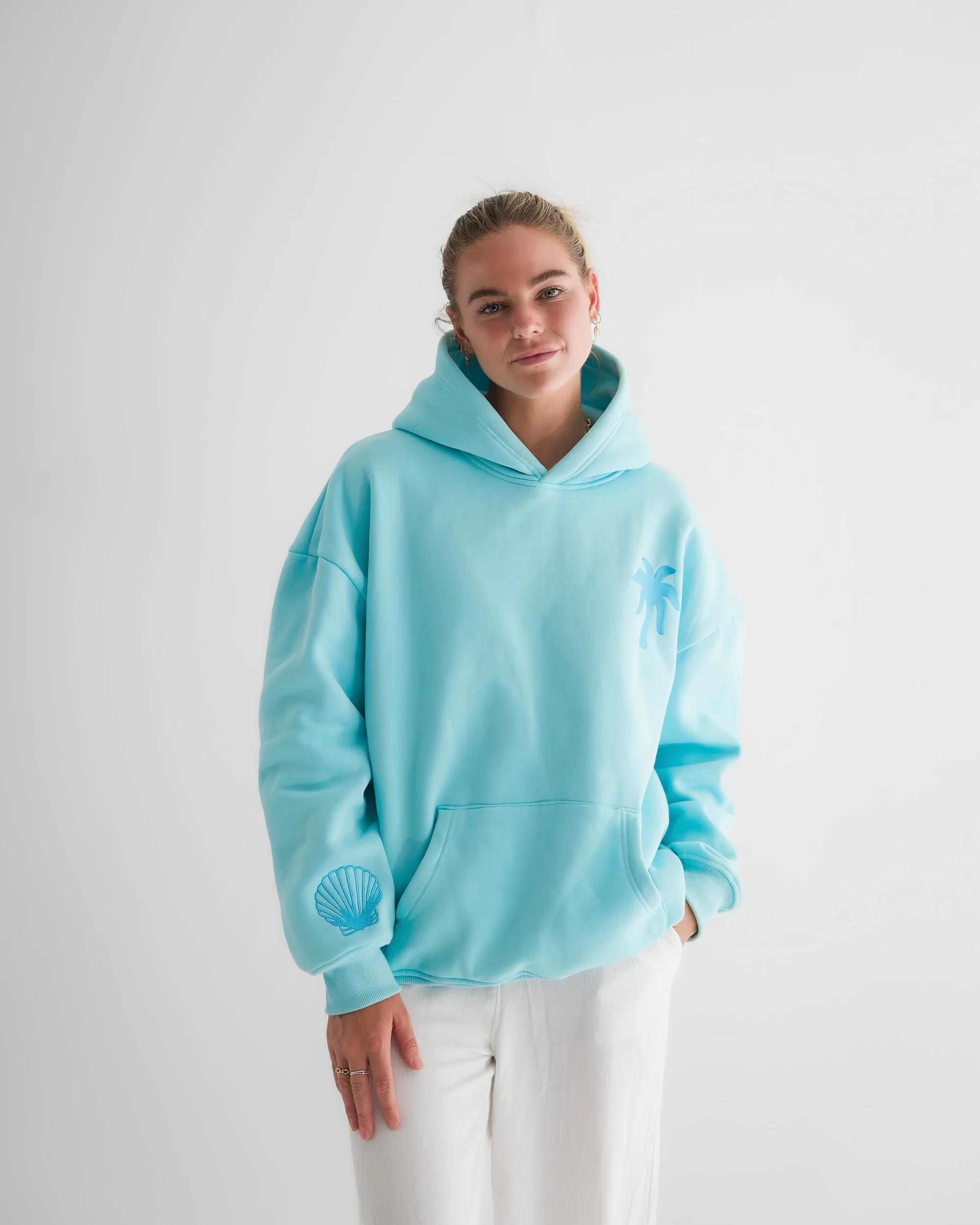 Pink-Palm-Puff-Women-Hawaii-Hibiscus-Aquamarine-Hoodie