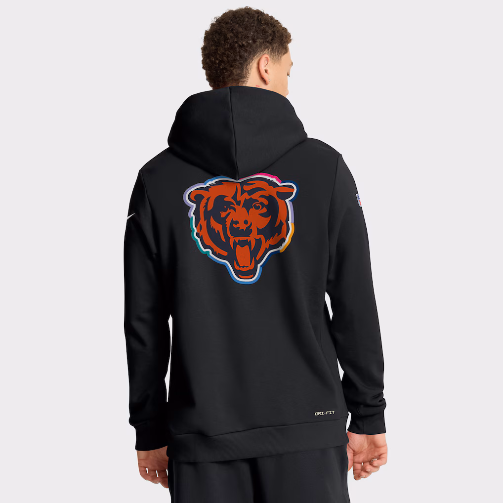 Men’s Chicago Bears Black 2025 NFL Crucial Catch Hoodies