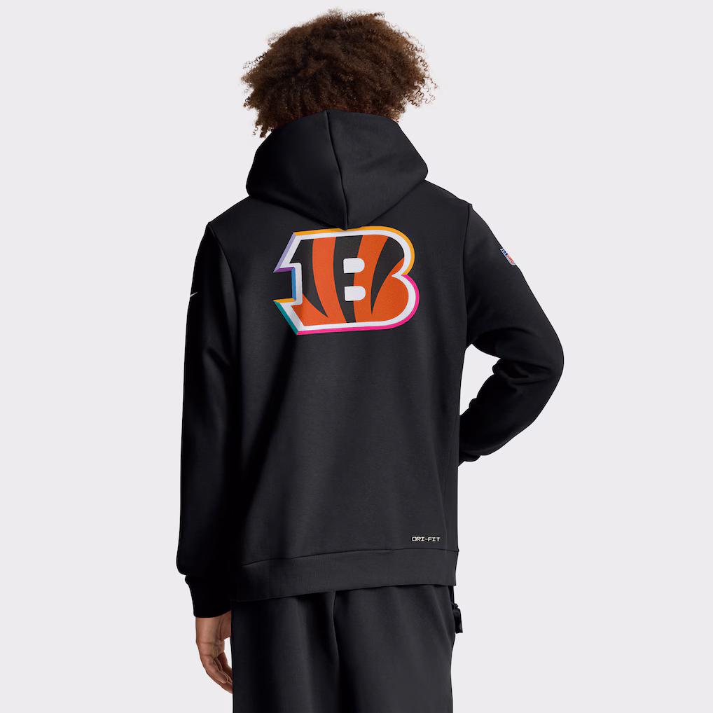 Men’s Cincinnati Bengals Black 2025 NFL Crucial Catch Hoodies