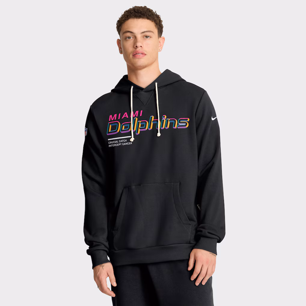 Men’s Miami Dolphins Black 2025 NFL Crucial Catch Hoodie