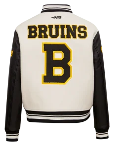NHL-Boston-Bruins-Retro-Classic-White-Wool-Varsity-Jacket