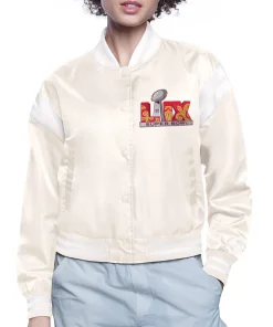Super-Bowl-LIX-Starter-Cream-Satin-Varsity-Jacket