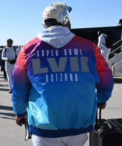 Super-Bowl-LVII-Philadelphia-Eagles-Brandon-Graham-Red-And-Blue-Bomber-Varsity-Jacket