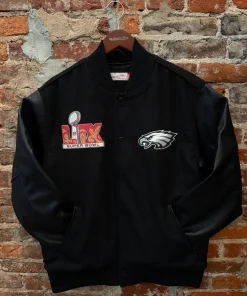 Unisex-Philadelphia-Eagles-Super-Bowl-LIX-Black-Varsity-Jacket
