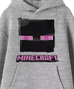 Minecraft-Enderman-Face-Heather-Grey-Hoodie