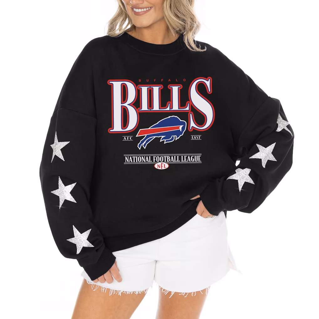 Womens-Buffalo-Bills-Gameday-Couture-Black-Rhinestone-Star-Oversized-Pullover